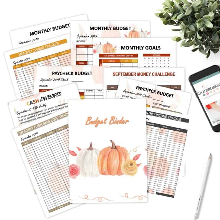 September Monthly Budget Printables