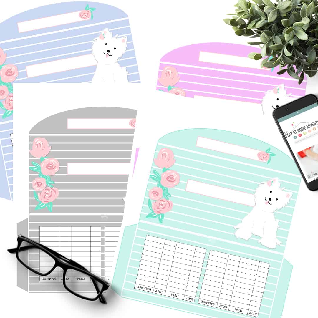 Cash Envelopes Puppy Love Stripes set Store Ad
