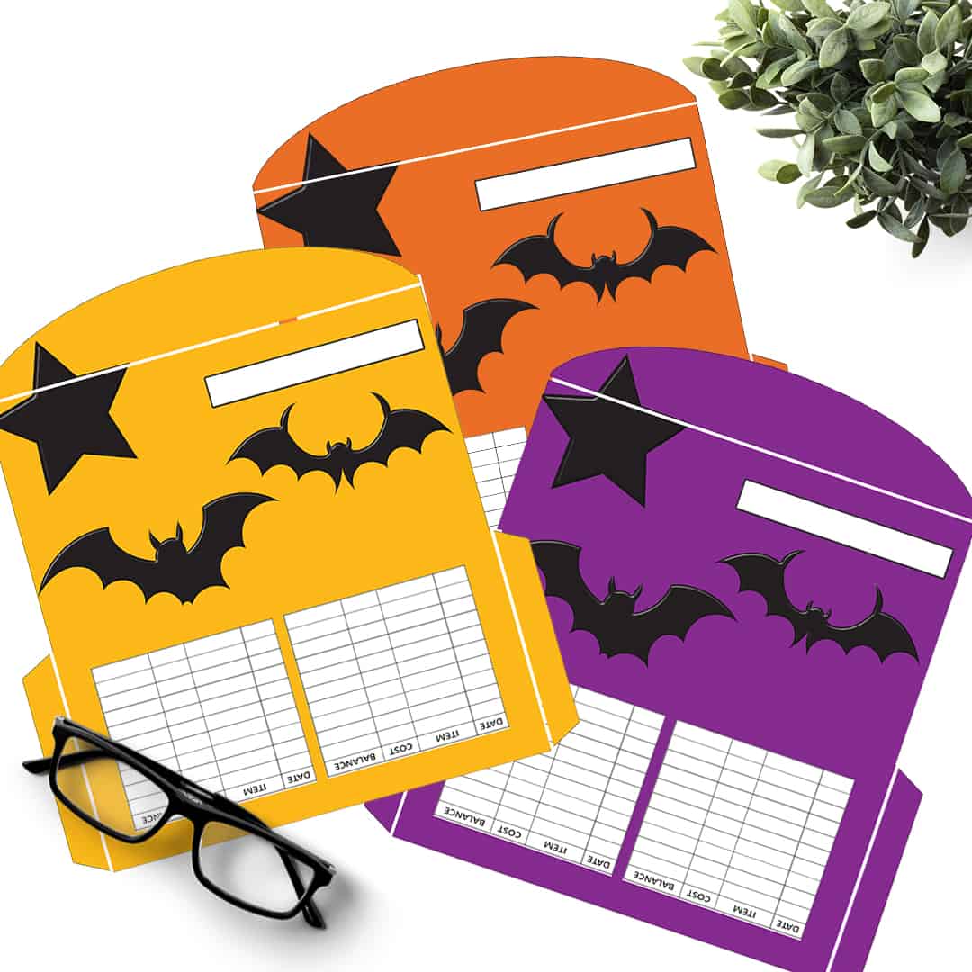 Halloween Bats Cash Envelopes 3 set