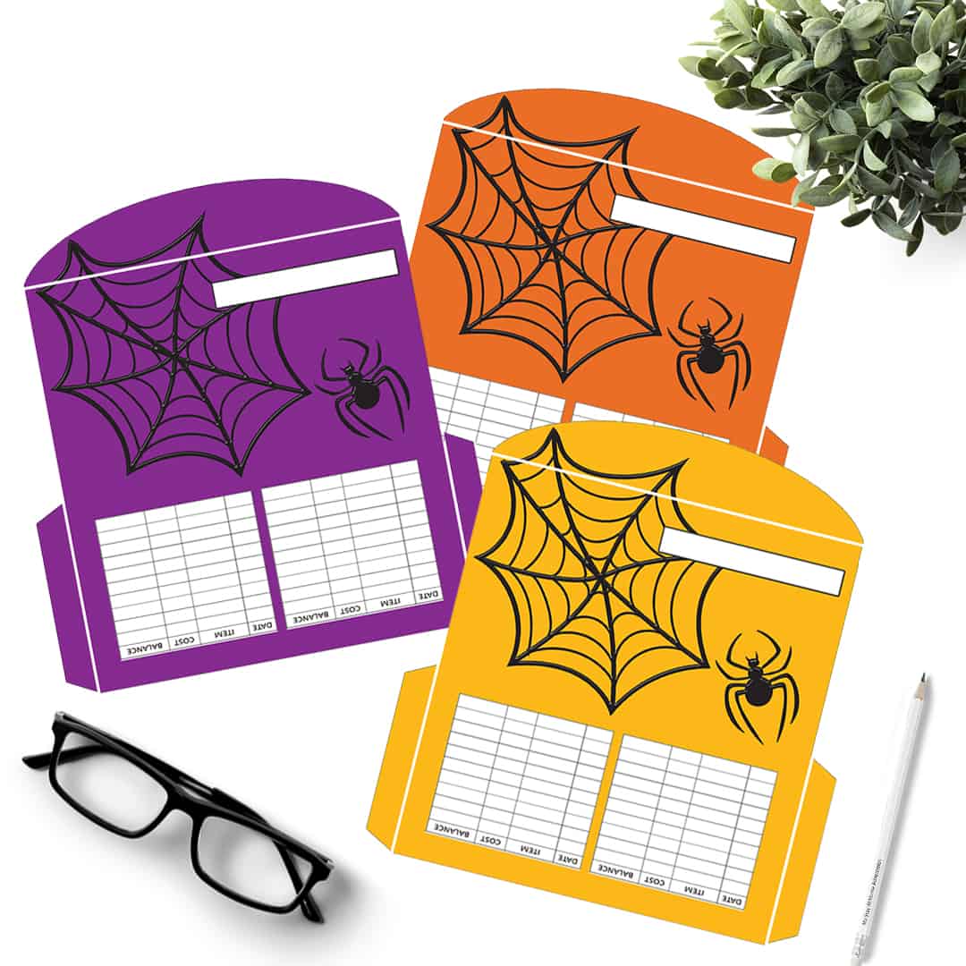 Halloween Spider and Web Cash Envelope Store Ad