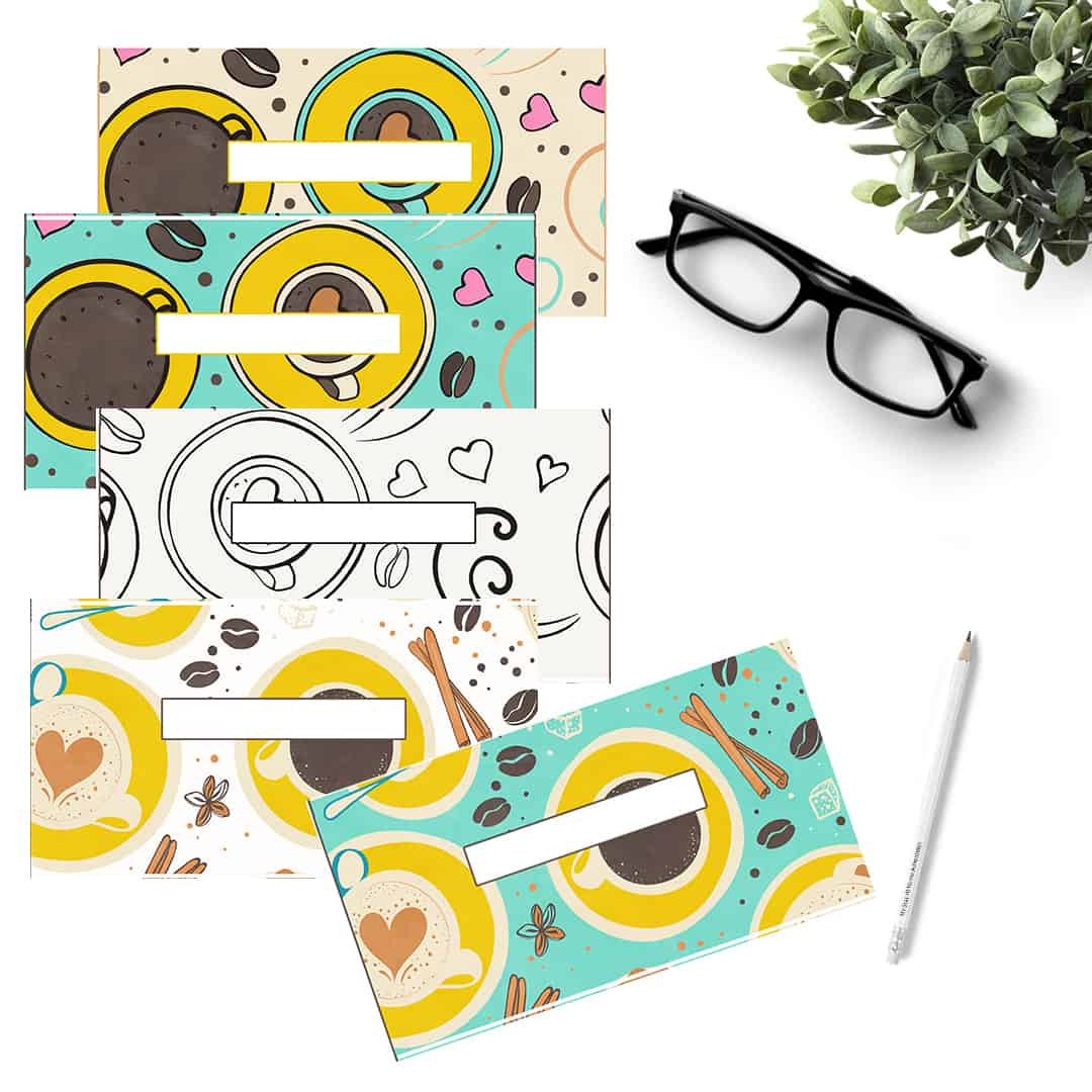 Coffee Cash Envelopes Set of 5 Bundle 1