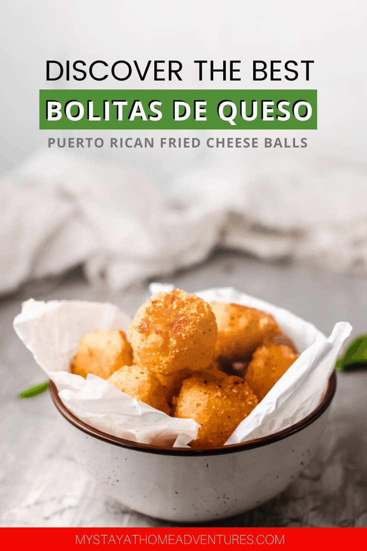 Learn how to make this simple and delicious fried cheese balls Puerto Rican style. Bolitas de Quesos are easy to make with ingredients you already have! via @mystayathome