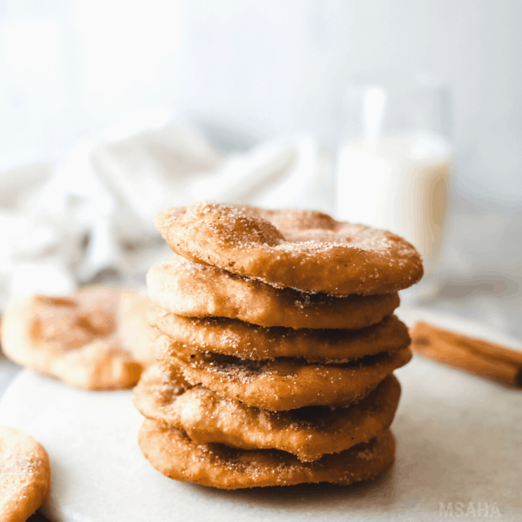 A stack of Mexican Buñuelos cookies.