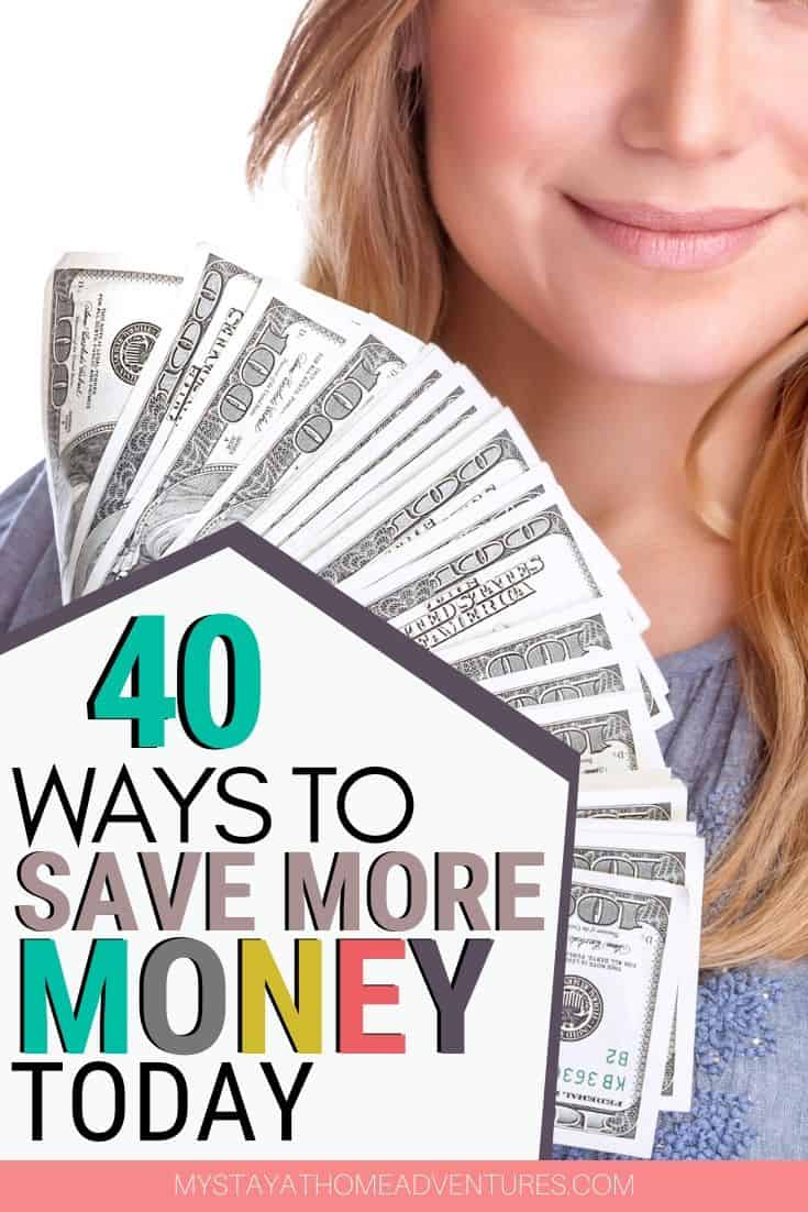 Learn how to reduce expenses and save money with these 40 ways to save money from just about everything things you can do to things you never thought about. via @mystayathome