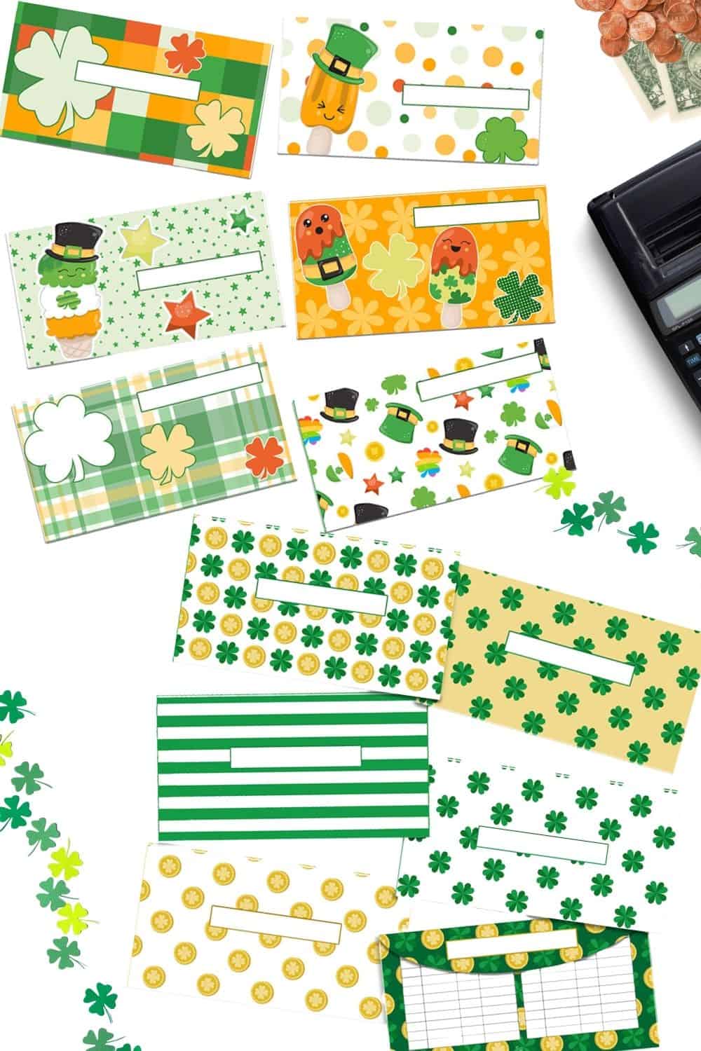 Check out these 30 St. Patrick's Day cash envelopes printable to rock your cash budgeting with style. Cash envelopes will fit the most popular cash wallets. #cashenvelopes #StPatricksDay #Cashenvelopetemplates via @mystayathome