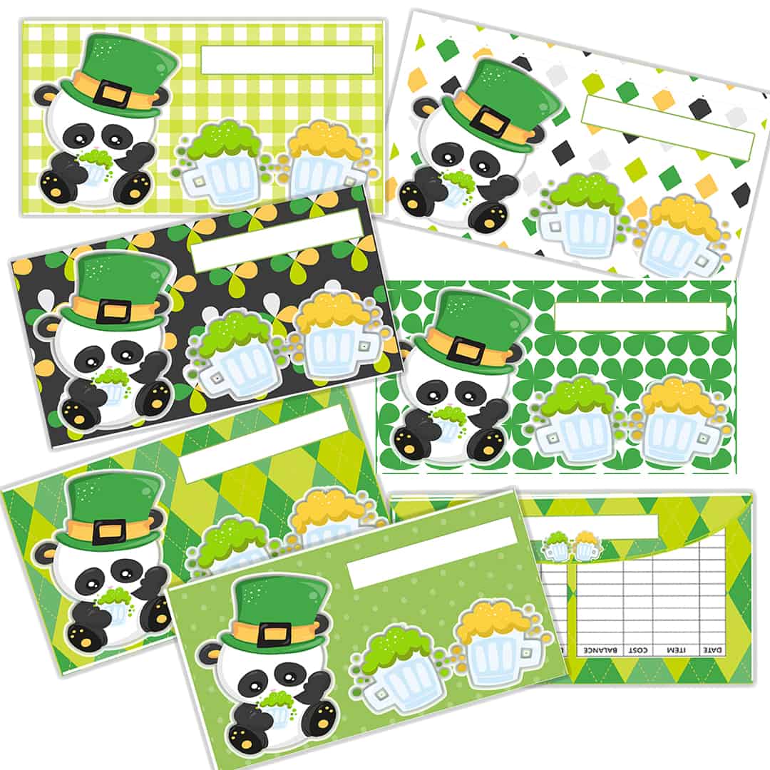 St Patrick's Day Drinking Panda Cash Envelopes Ad