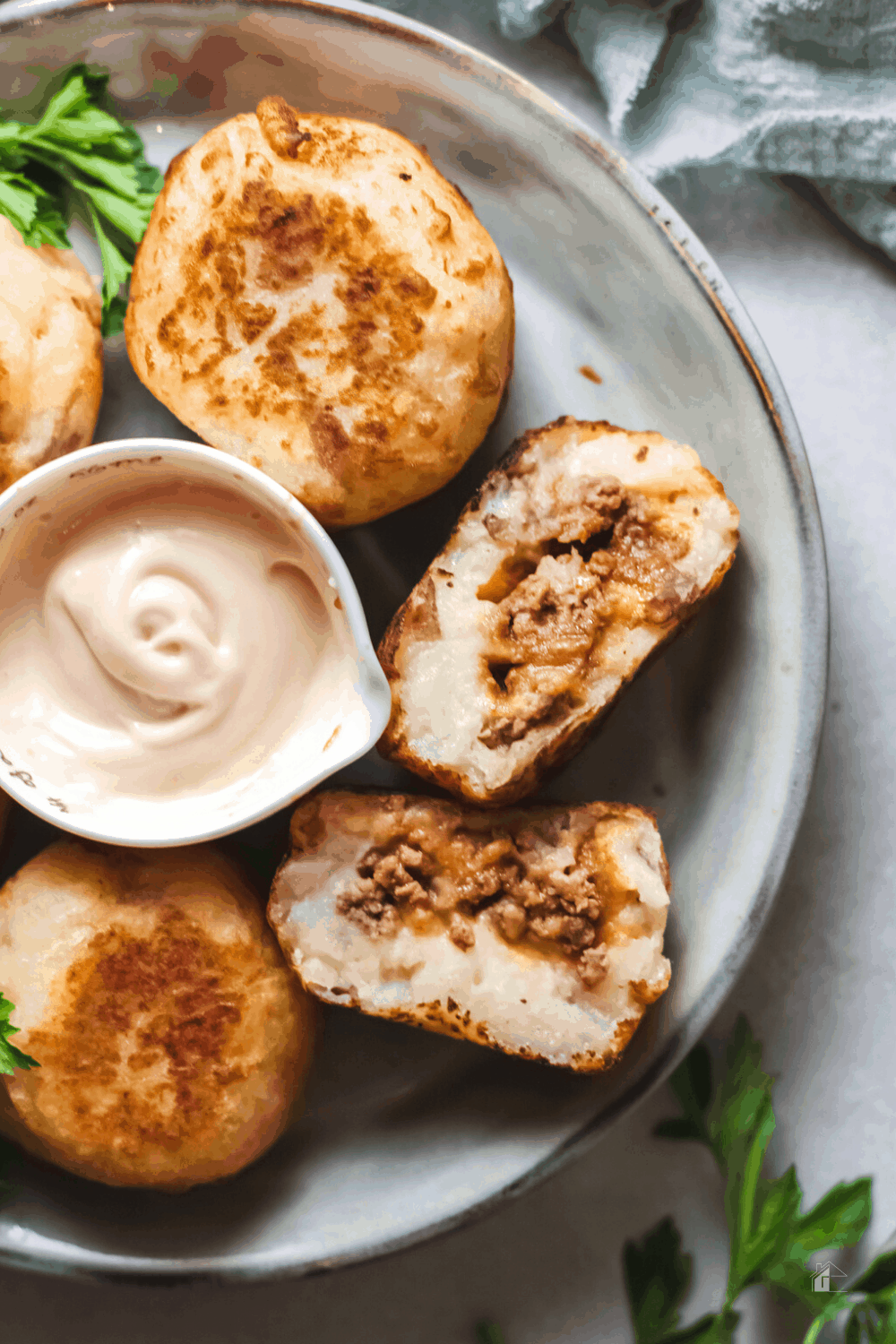 Rellenos de papa, stuffed mashed potato, is a fried crispy potato ball filled with ground beef (picadillo) that you are going to love! via @mystayathome