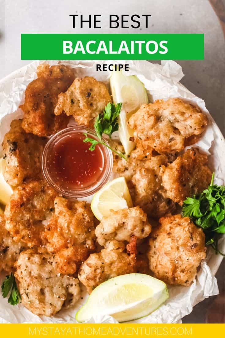 Bacalaitos are one of the most popular dishes in Puerto Rico. Fried codfish fritters are the perfect appetizer, snack, and even side dish with beans! via @mystayathome