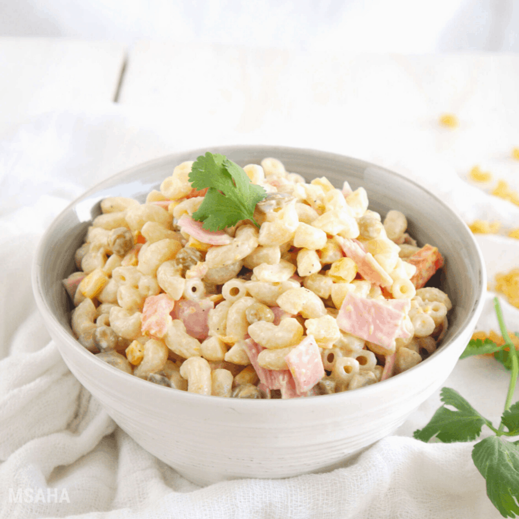 Photo of plated Mexican macaroni salad