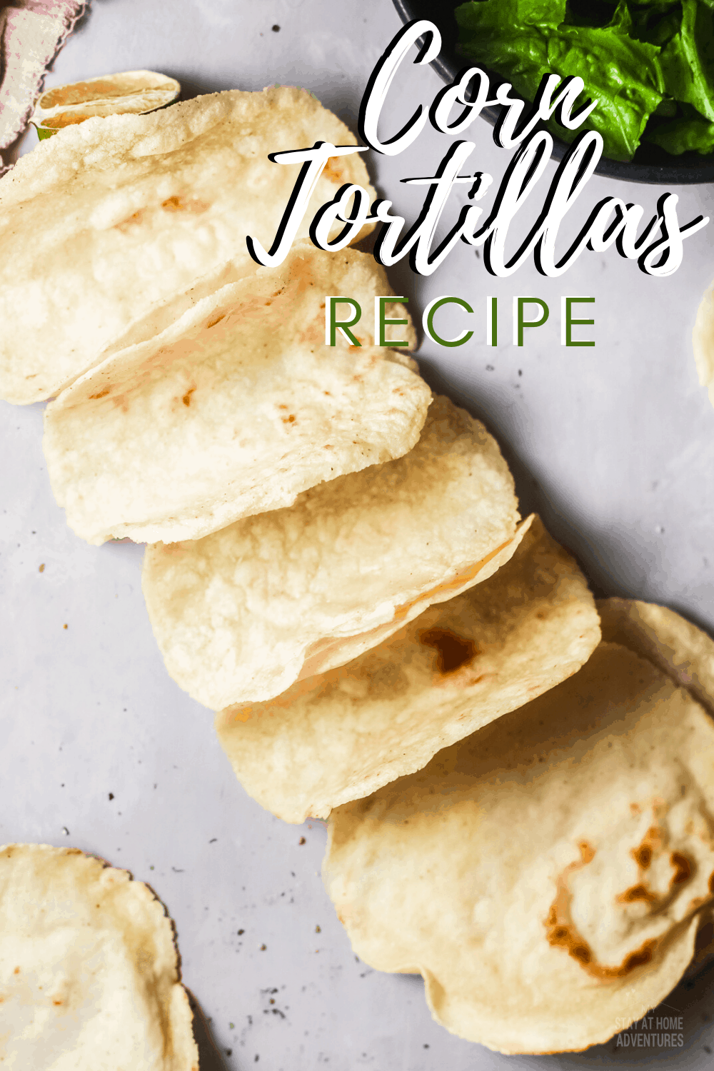 Learn how to create these super delicious homemade corn tortillas and you can even fry them too. Did we mention its only 2 ingredients? #tortilla #recipes #mexican #corntortillas via @mystayathome