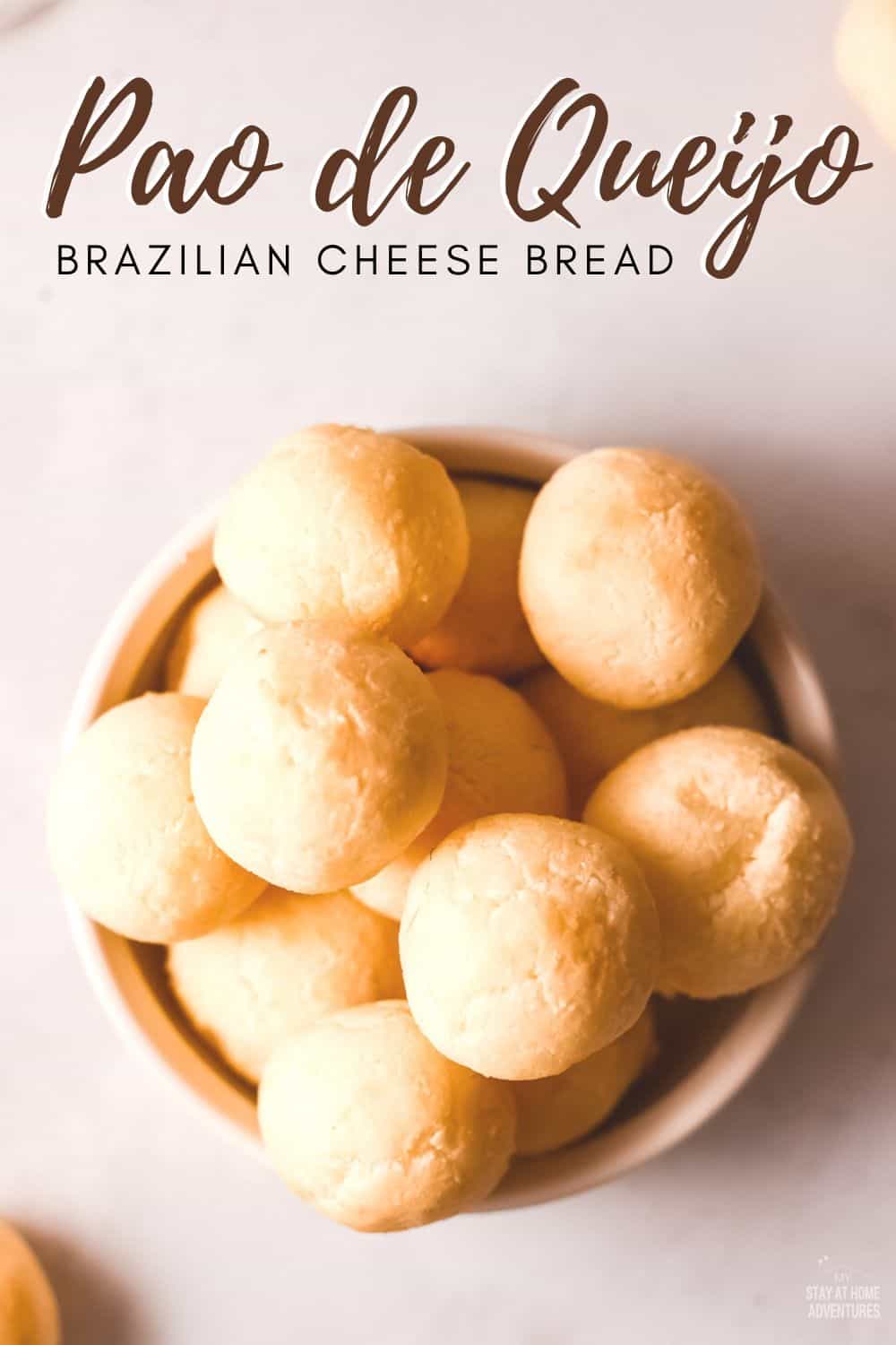 Pao de Queijo or Brazilian cheese bread made with cornstarch that is so easy to make you are going to love it! #homemadebread #Brazillianbread #cheesybread via @mystayathome