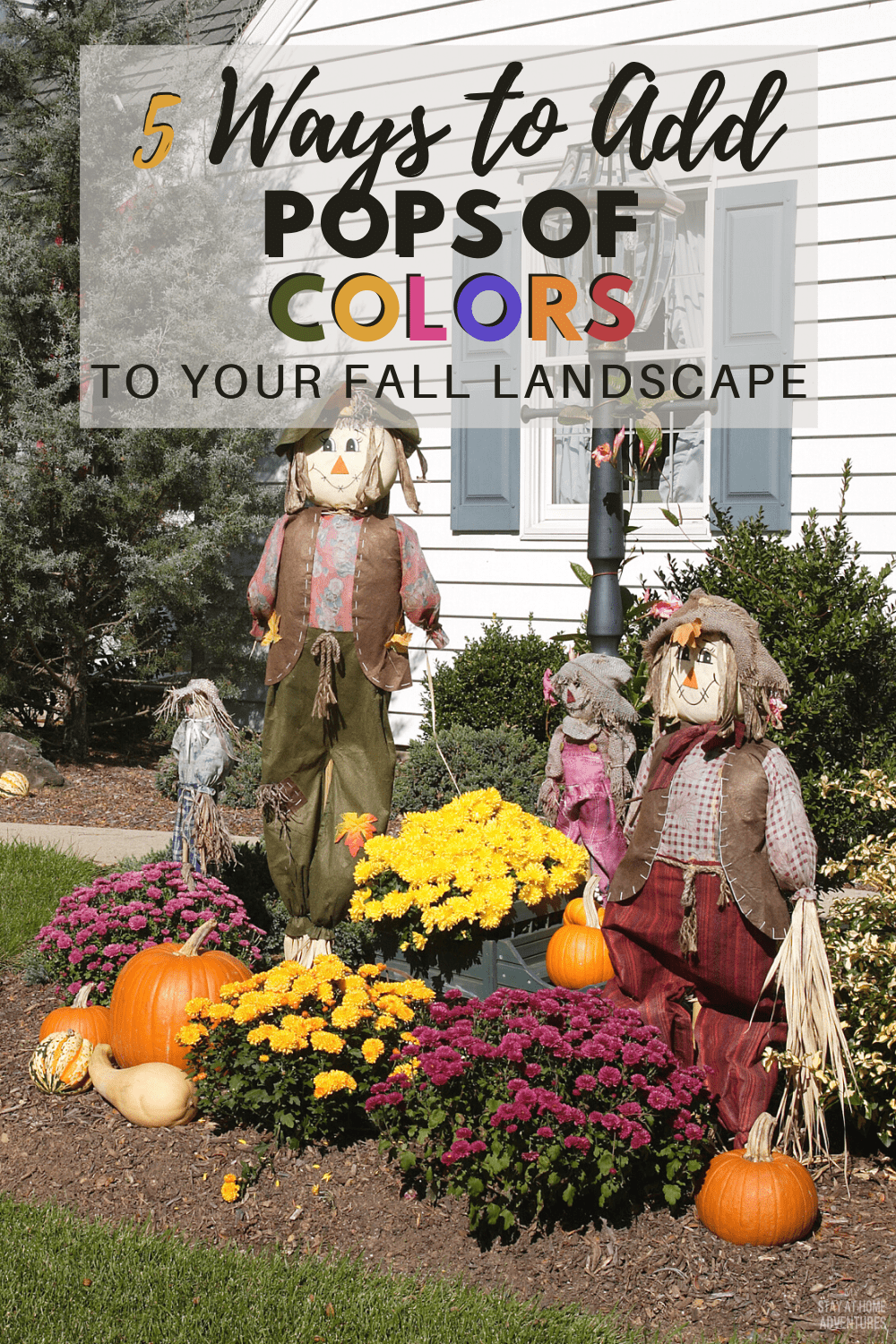 Fall landscaping doesn’t have to be drab and boring. As the seasons change, you can add flowers and decorative elements to make your landscaping really pop. #landscape #frontyard #fall via @mystayathome