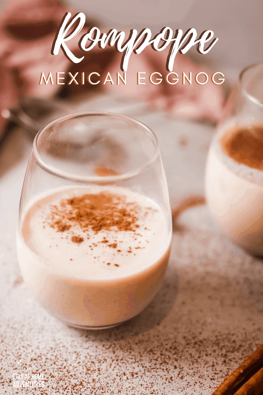 Rompope or Ponche de Huevo is similar to eggnog that is creamy and flavorful and popular in holidays made with eggs, rum, and spice. #mexicanrecipe #mexicandrink #holidaydrink #rompope #eggnog via @mystayathome