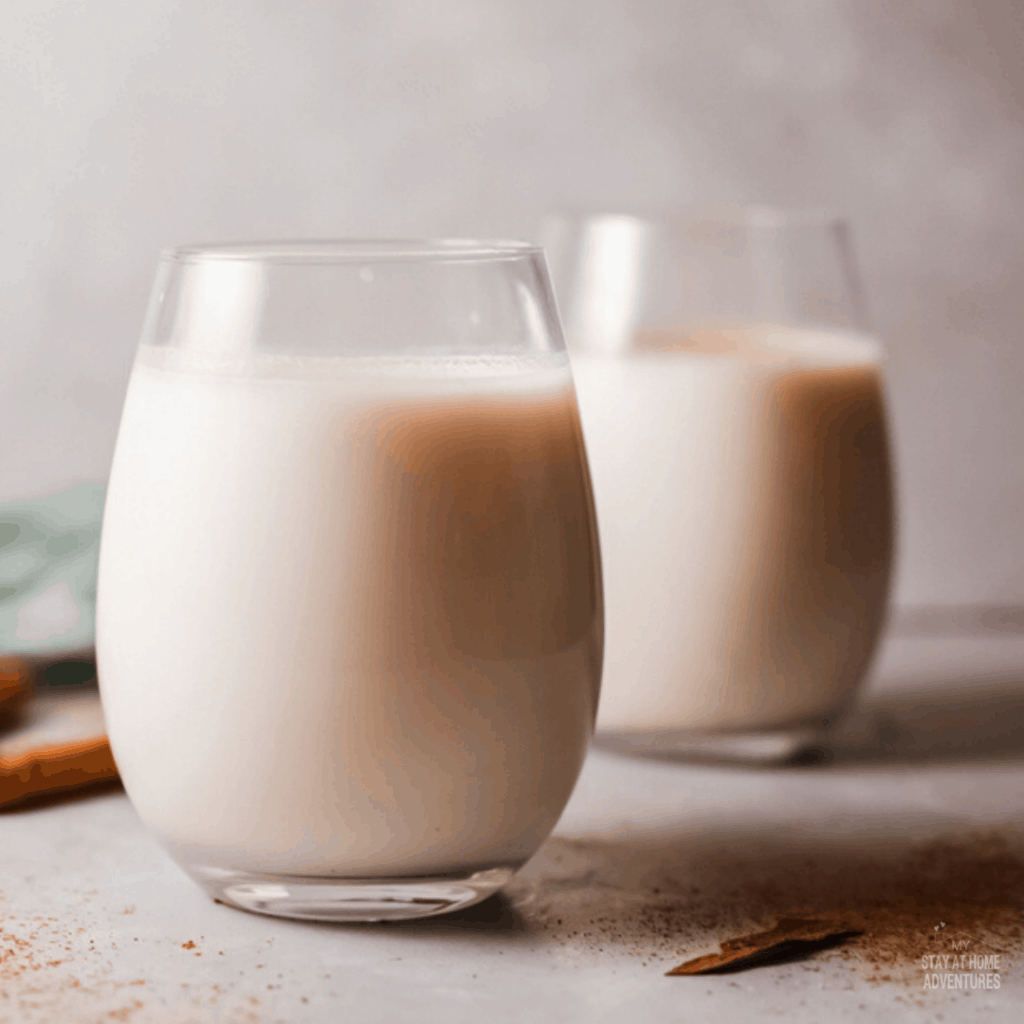 Photo of Puerto Rican Coquito in a glass.