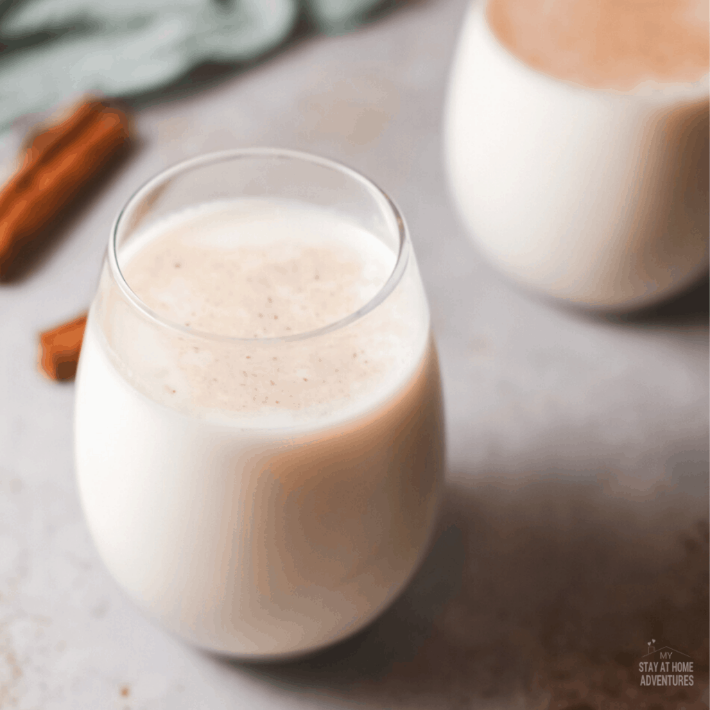 Photo of Puerto Rican Coquito in a glass.