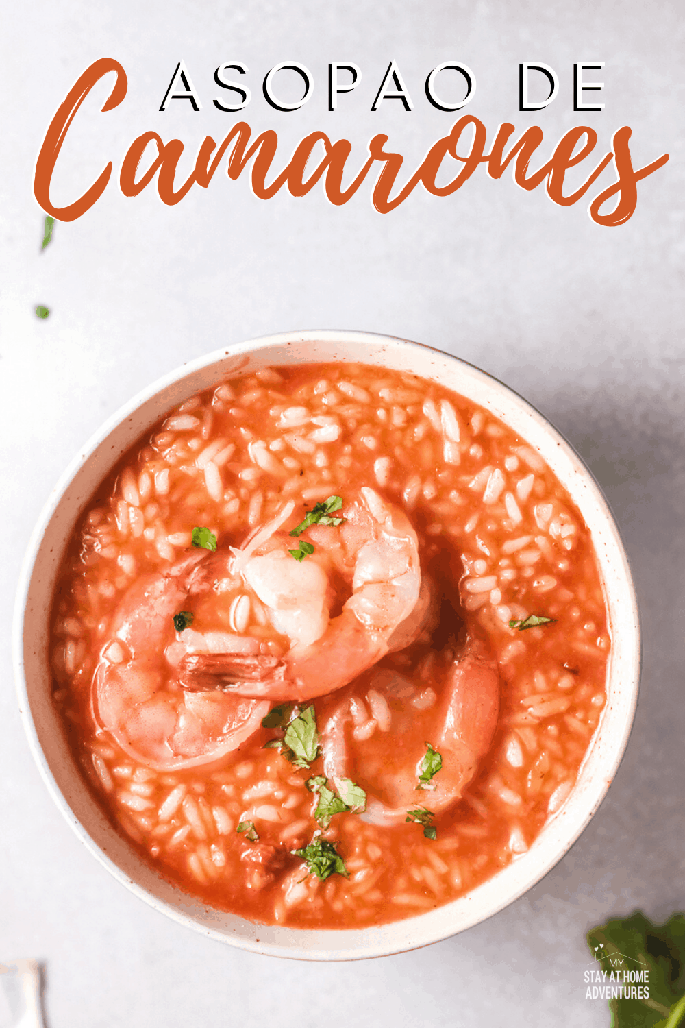 Asopao de Camarones is a flavorful shrimp and rice stew. If you love shrimp and want a new way to cook it, give this recipe a try. #asapao #latinfood #shrimpstew #shrimpandrice via @mystayathome