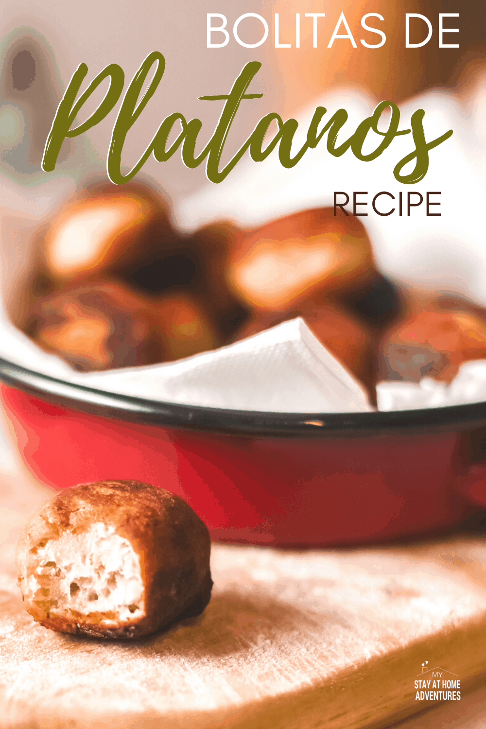 Looking for a sweet and savory snack? These bolitas de platano are quick and simple to make and so, so tasty. #plantain #platanorecipe #plantaindessert via @mystayathome