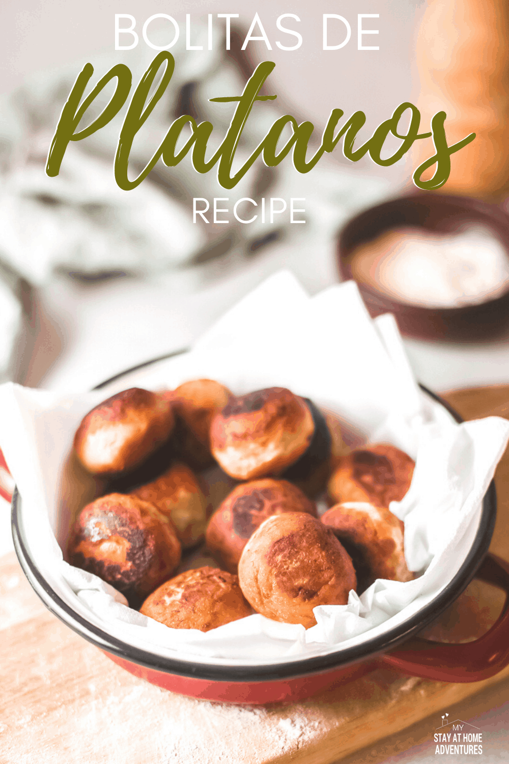 Looking for a sweet and savory snack? These bolitas de platano are quick and simple to make and so, so tasty. #plantain #platanorecipe #plantaindessert via @mystayathome