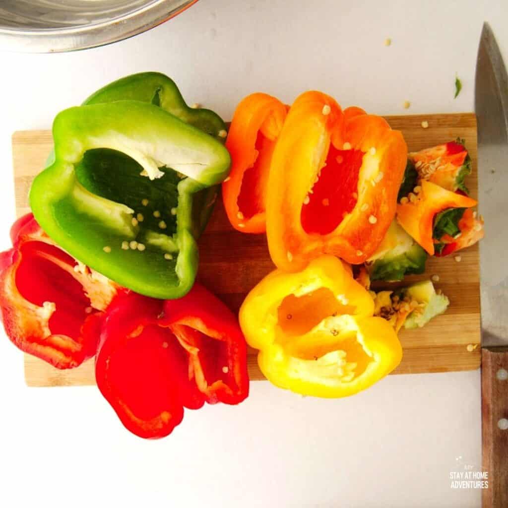 peppers with removed the pith and seeds