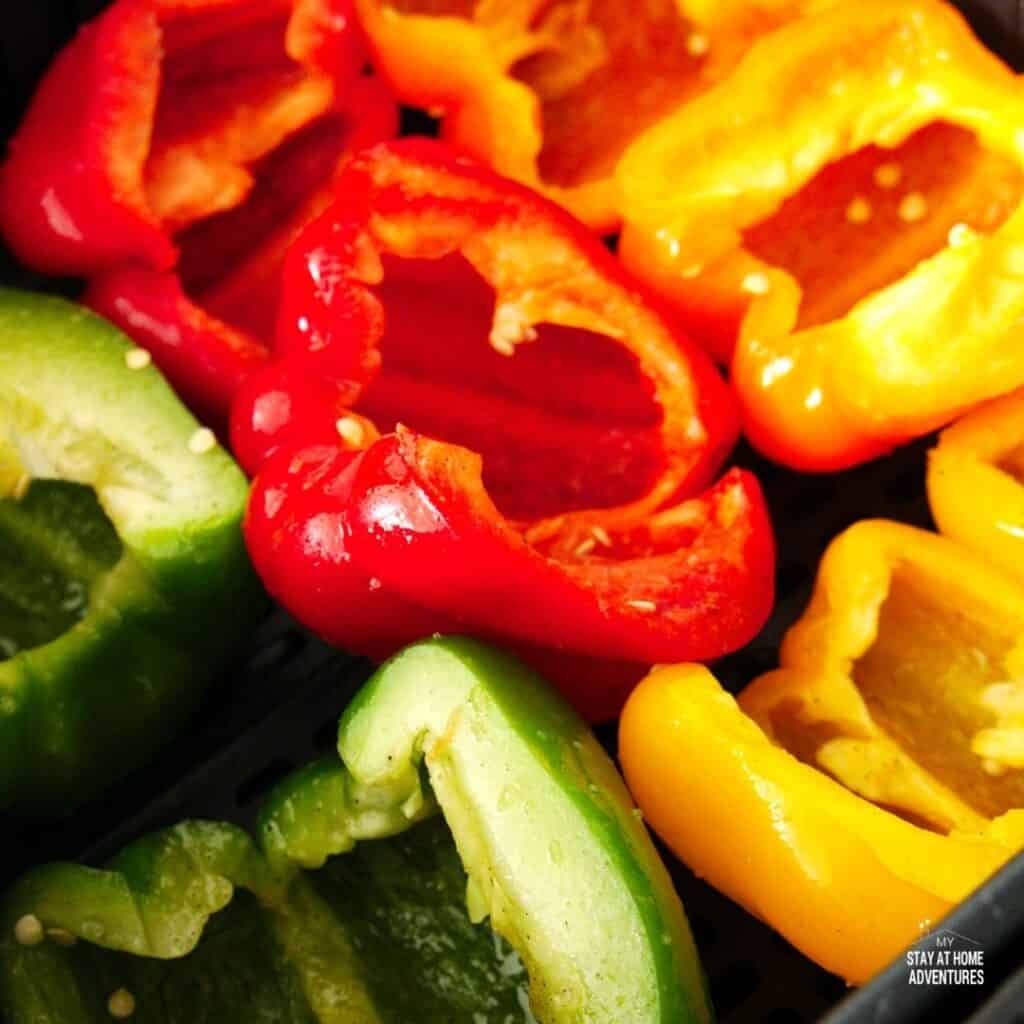 peppers in air fryer basket