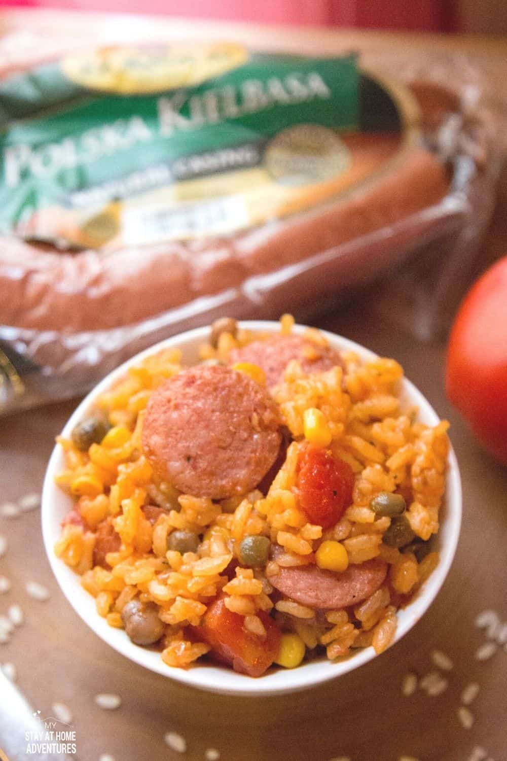 Learn how to make Sausage with Puerto Rican rice with Pigeon peas using an Instant Pot or electric pressure cooker. #puertoricanfood #seasonedrice #instantpotrecipe via @mystayathome