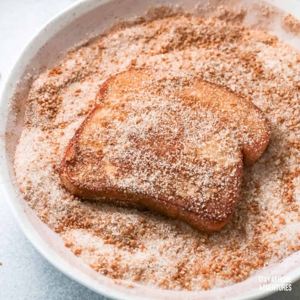bread covered with cinnamon and sugar