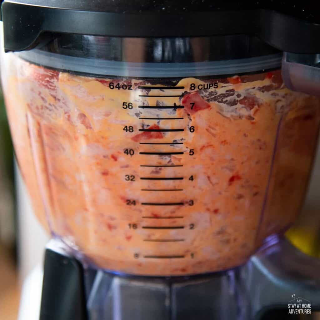 Ingredients in a food processor.