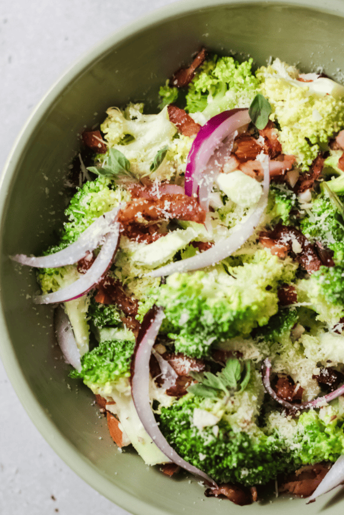 Top view of broccoli salad.