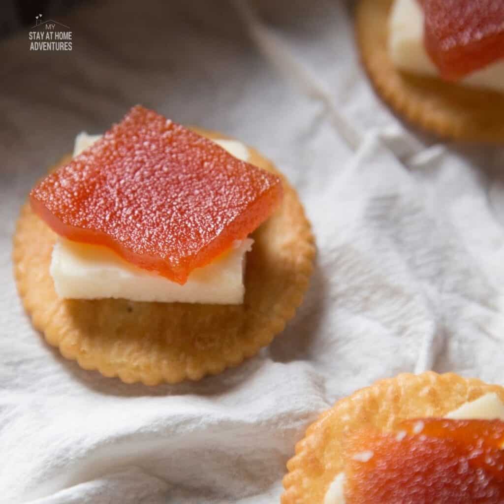 photo of ritz crackers with cheese and guava paste