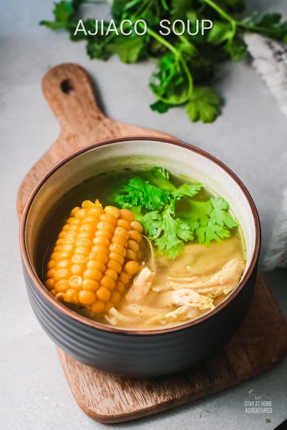 The unique flavor of Ajiaco makes me sip the warm liquid soup first before taking a spoonful of meat, potatoes, and corn. via @mystayathome