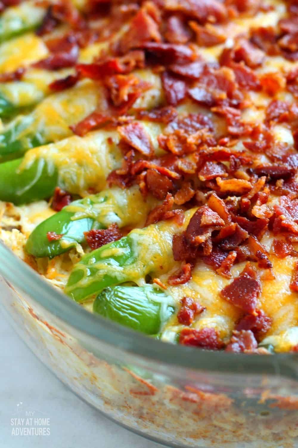 This Keto Jalapeno Popper Chicken Casserole is so creamy and packed with flavorful ingredients yet it contains very low in carbohydrates. via @mystayathome
