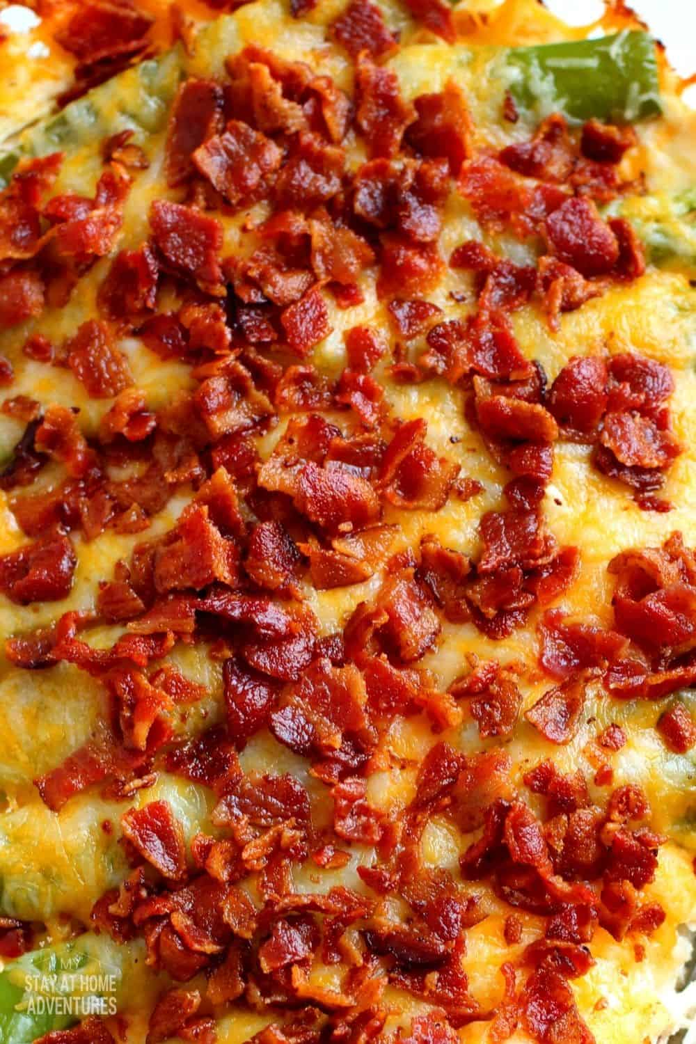 This Keto Jalapeno Popper Chicken Casserole is so creamy and packed with flavorful ingredients yet it contains very low in carbohydrates. via @mystayathome