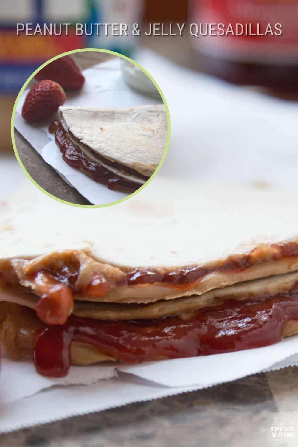 Moms, it's time to replace your PB&J sandwich with a new lunchtime favorite: the peanut butter and jelly quesadilla. This easy-to-make recipe is perfect for kids because it tastes just like an ordinary grilled cheese sandwich but has all of the deliciousness of a peanut butter and jelly sandwich. Your little one will be so thrilled! via @mystayathome