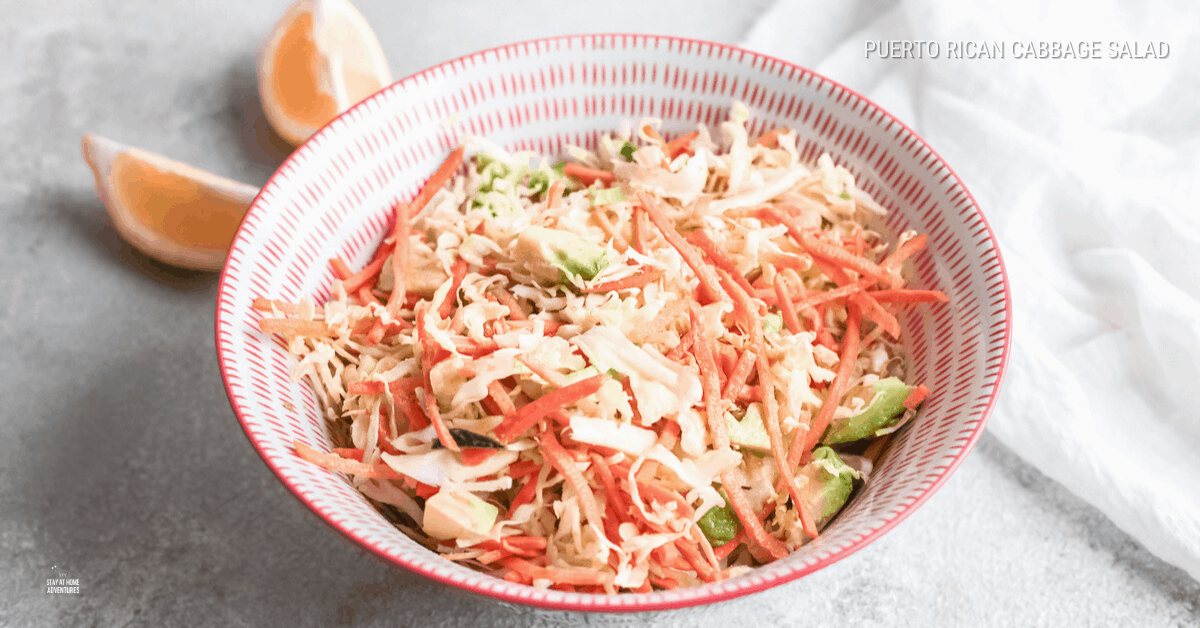 Puerto Rican Cabbage Salad * My Stay At Home Adventures