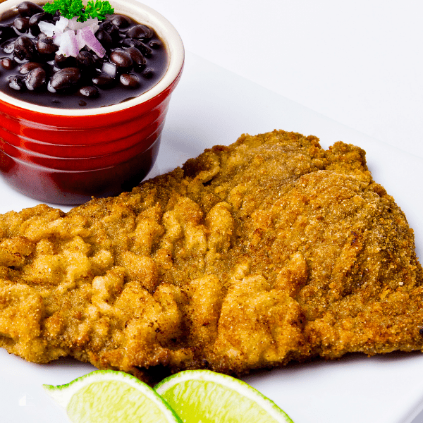 photo of cuban breaded steak plated