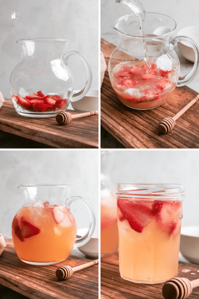 Steps to make sparkling strawberry lemonade