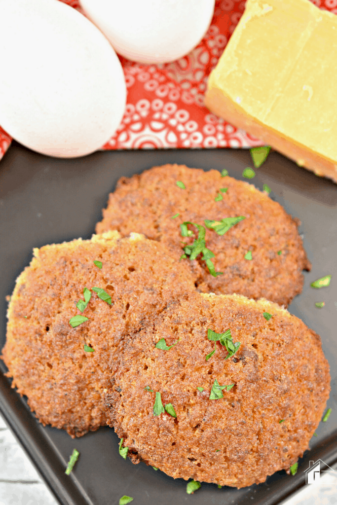 Keto sausage breakfast cookies plated.