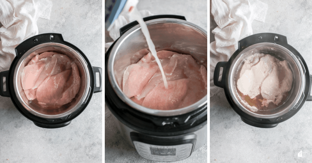 Photo showing steps on how to make the instant pot chicken recipe