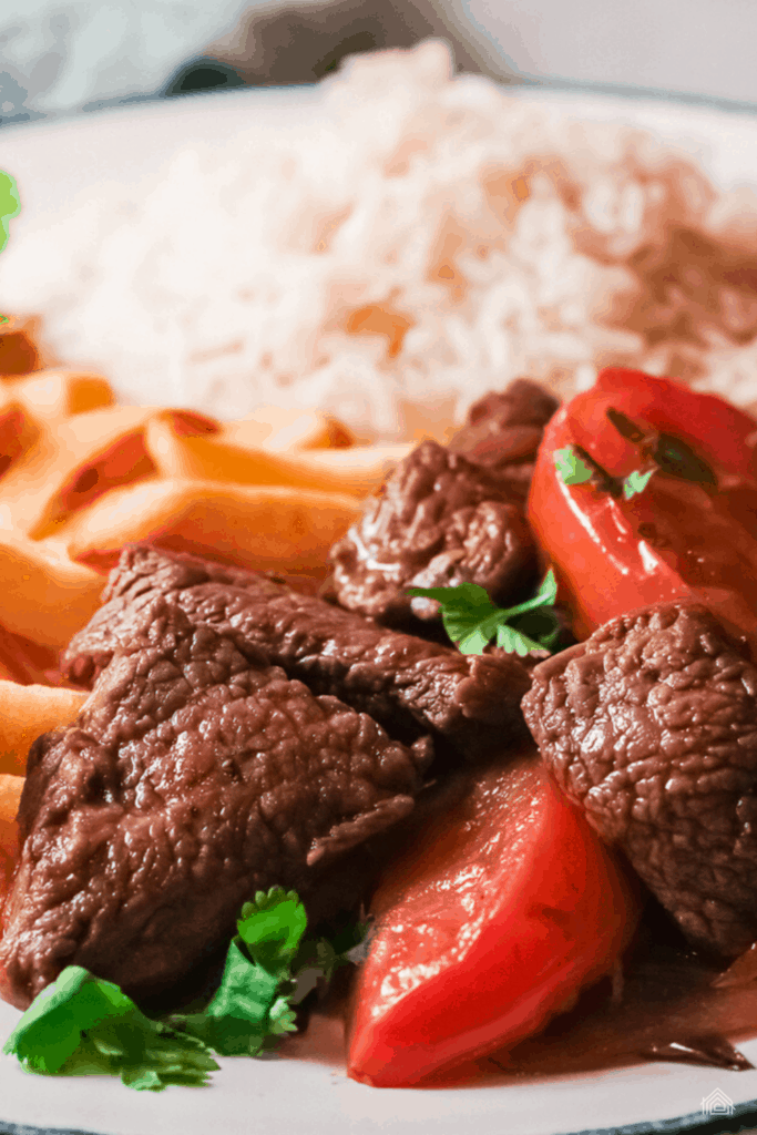 pin sized image of peruvian lomo saltado