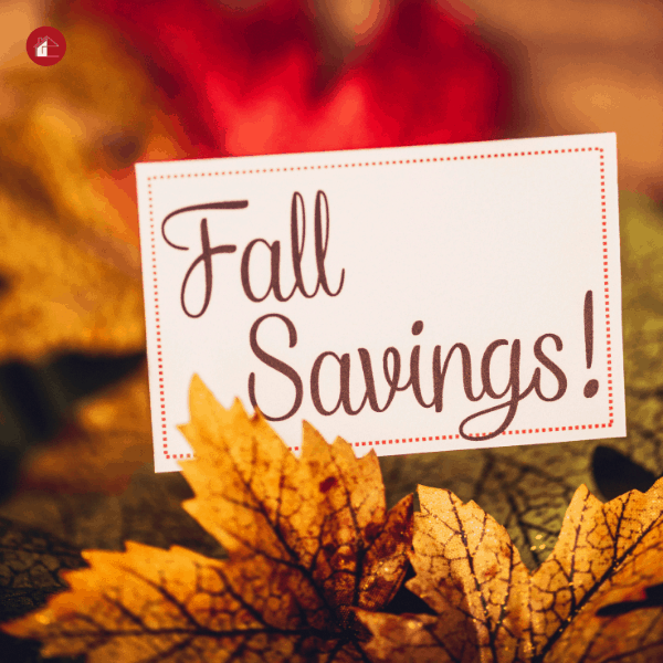 photo of sign that says fall savings