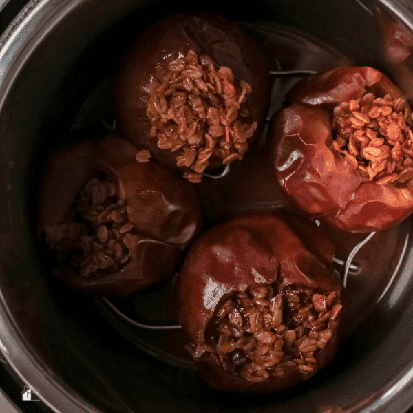 cooked stuffed apples inside an Instant Pot