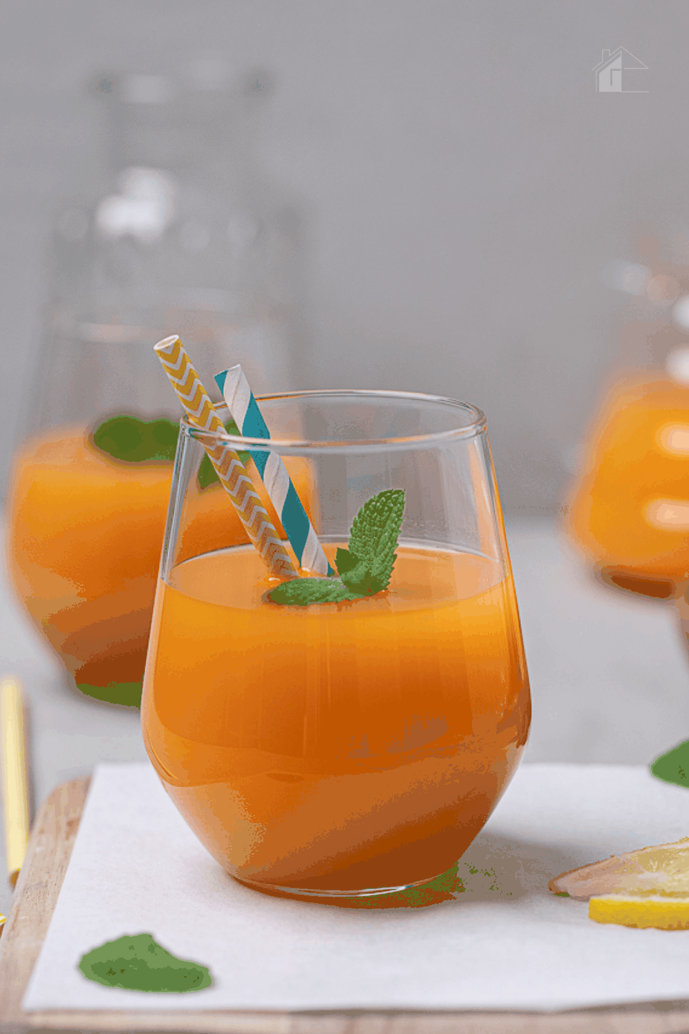 This coconut water-based tropical juice is both delicious and energizing!. All you need are some fresh fruit and a juicer. #juicerecipe #juicing via @mystayathome