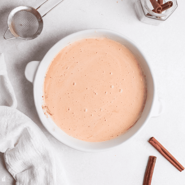 eggnog mixture in a bowl