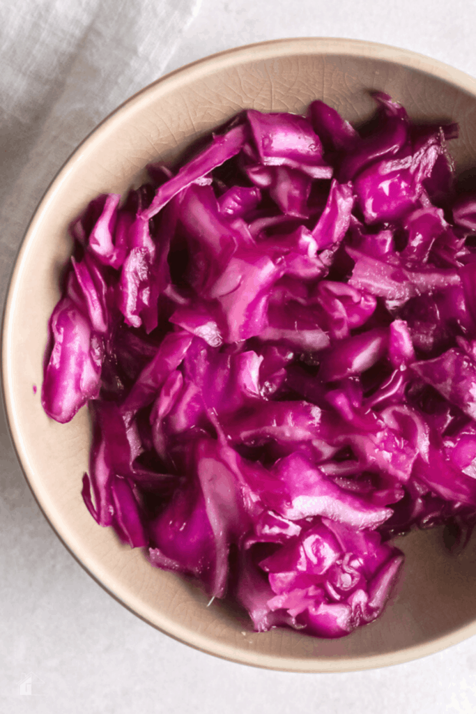 photo of pickled red cabbage in a bowl