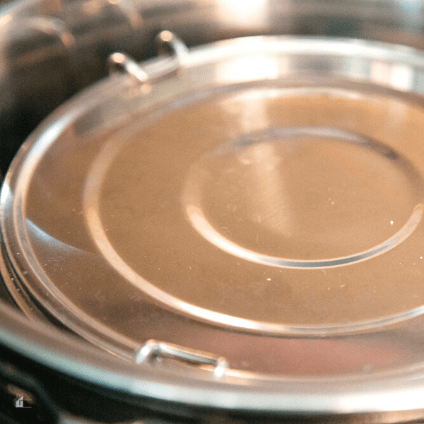 flan mold with lid inside an instant pot