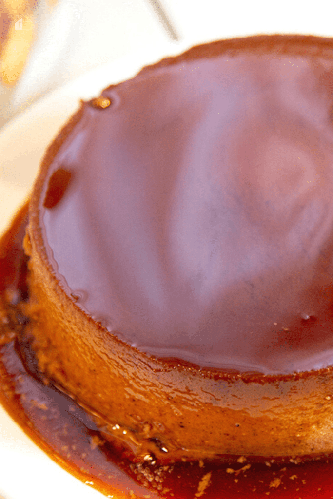 Close up of Instant Pot pumpkin flan