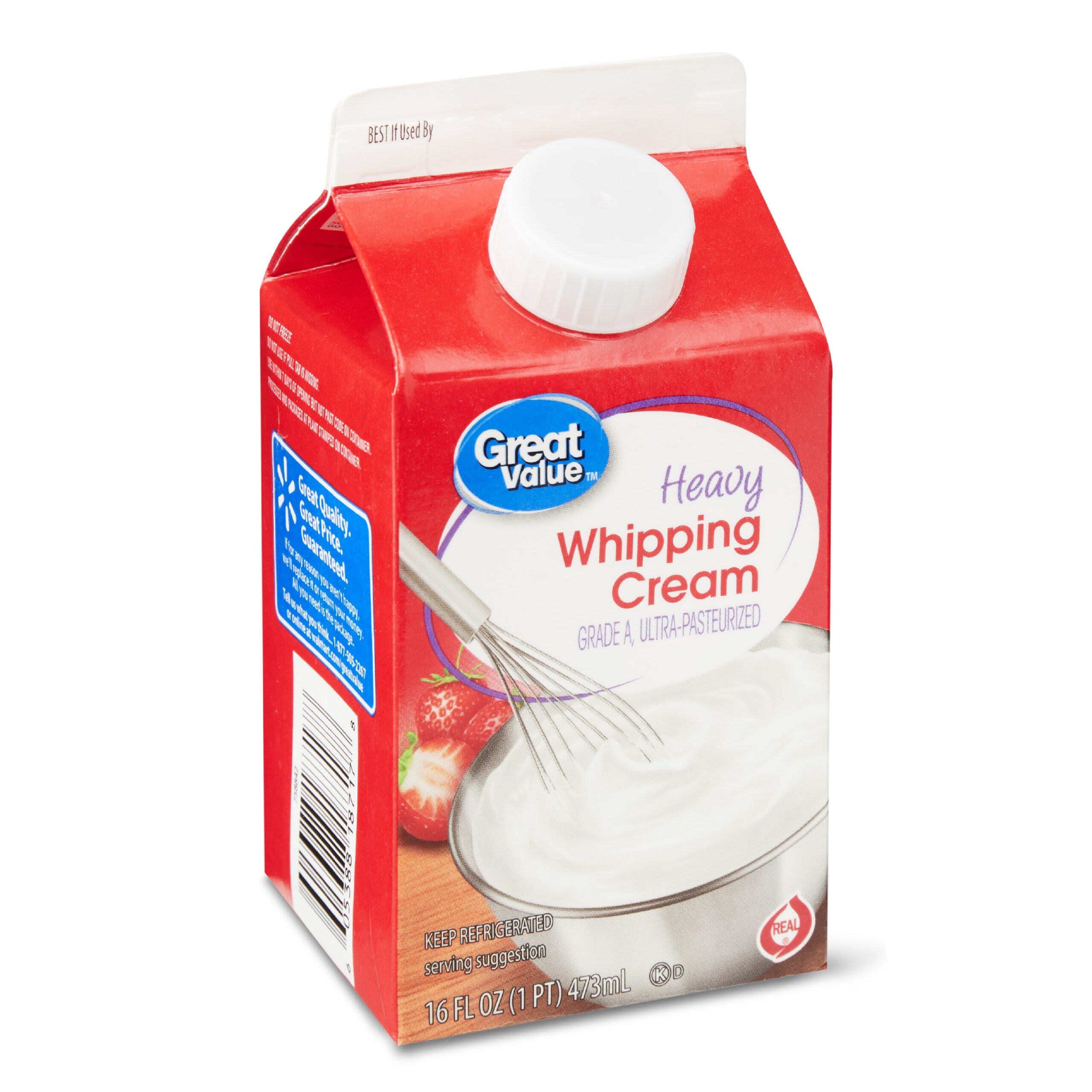 Great Value Ultra-Pasteurized Real Heavy Whipping Cream, 16 Oz - Walmart.com