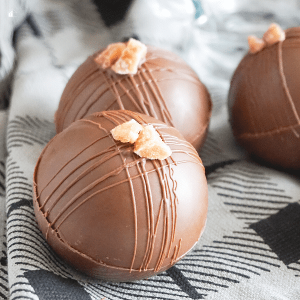 Ginger Dark Chocolate Hot Cocoa Bombs