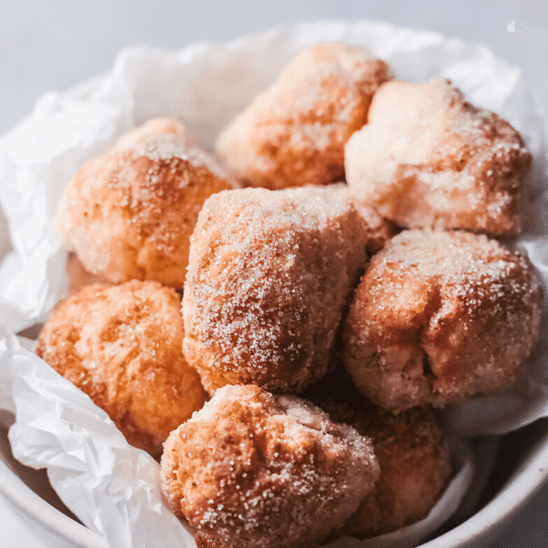 Close up of donut holes.