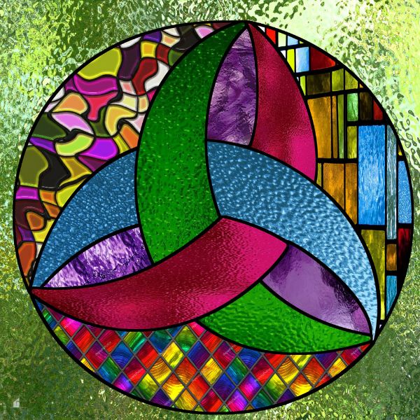 geometry stained glass window decoration